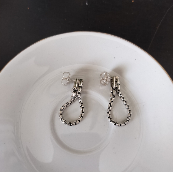 Jai Johan Hardy Sterling Silver Convertible Box Chain Drop Earrings - Picture 3 of 6